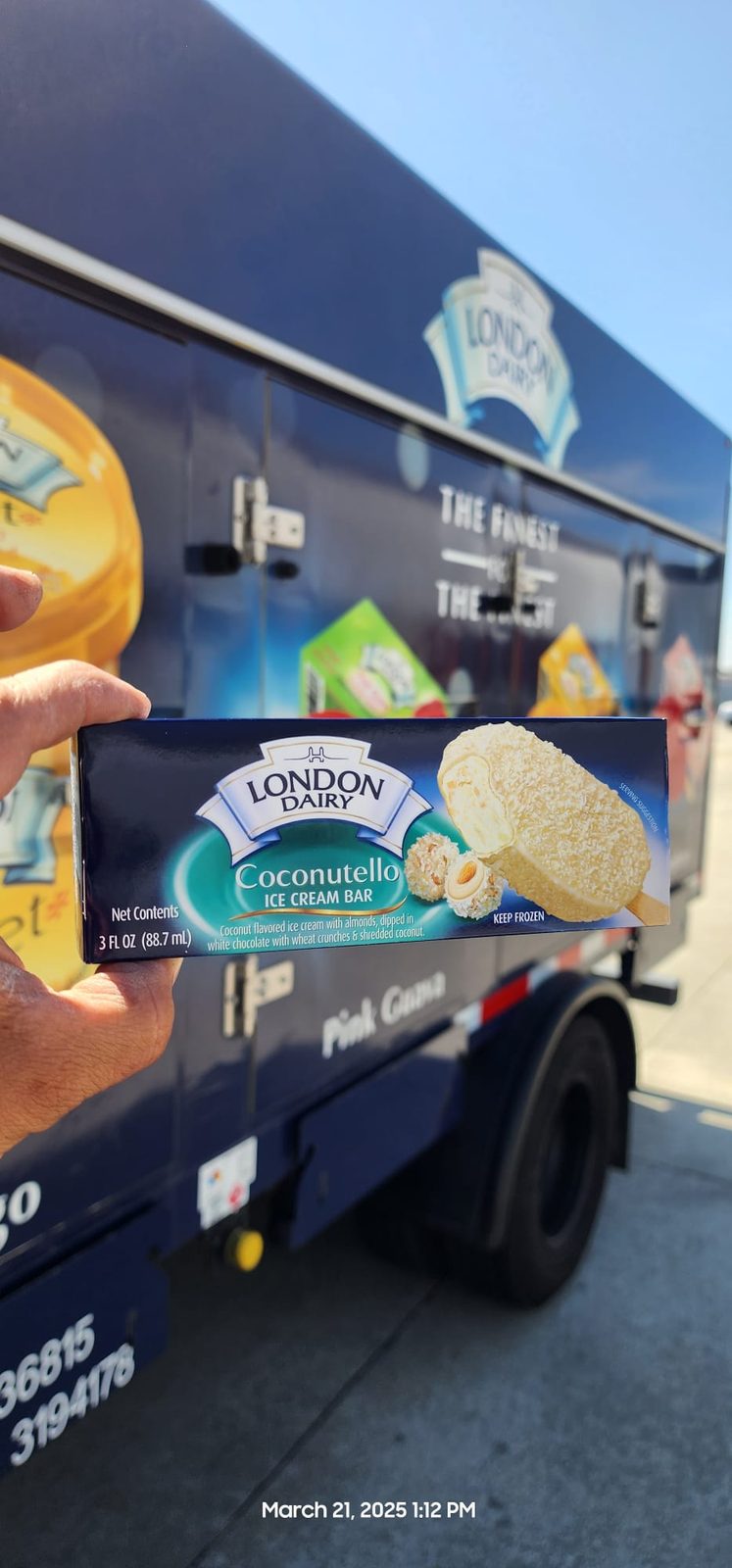 London Dairy Coconutello ice cream bar box